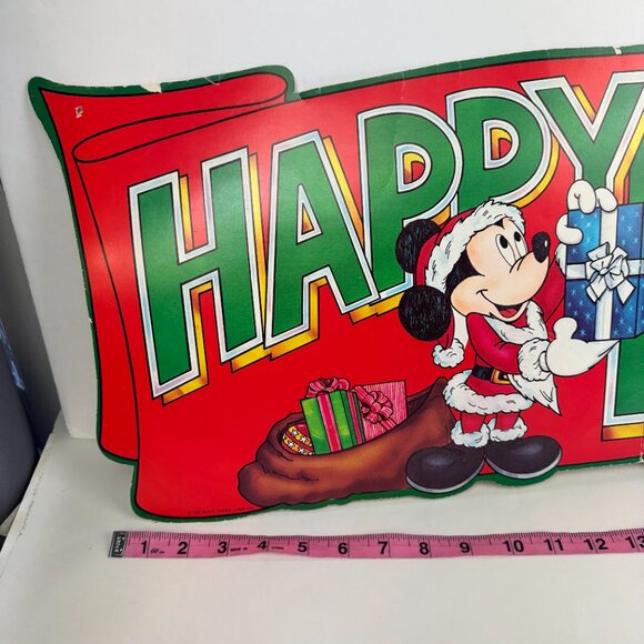 Vtg Disney Mickey Minnie Daisy Donald Duck Happy Holidays Paper Accordion Tree - Picture 8 of 12